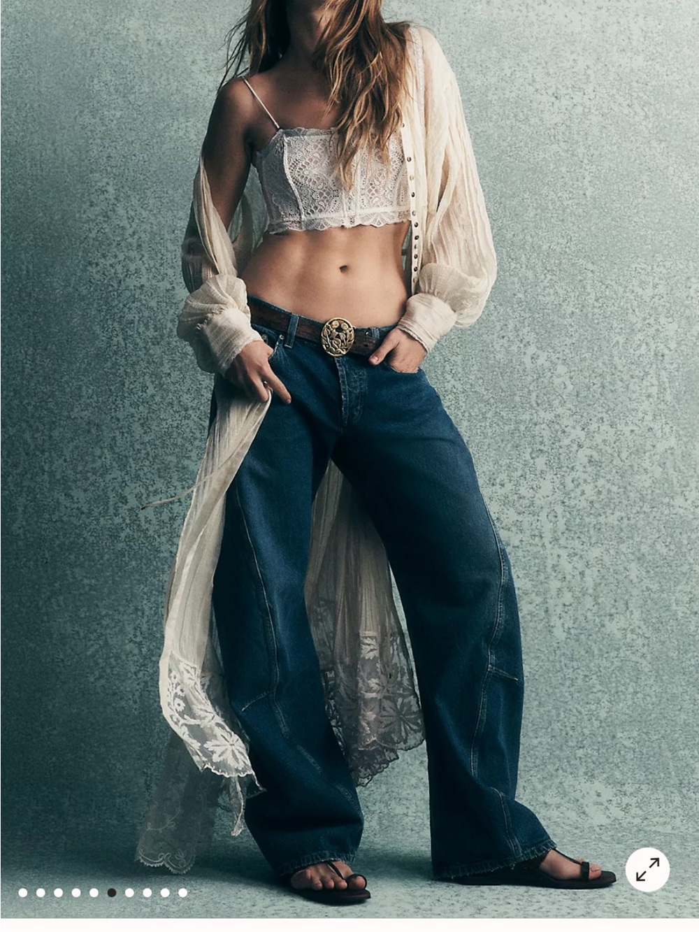 Free People We The Free Fable Low Rise Twisted Bowed Jeans 26 Heartsong NWT - Picture 7 of 16